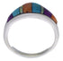 Sterling Silver Multicolor Inlay Ring Size 6-3/4 EX43906